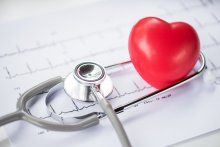 a digital image of a heart and a stethoscope